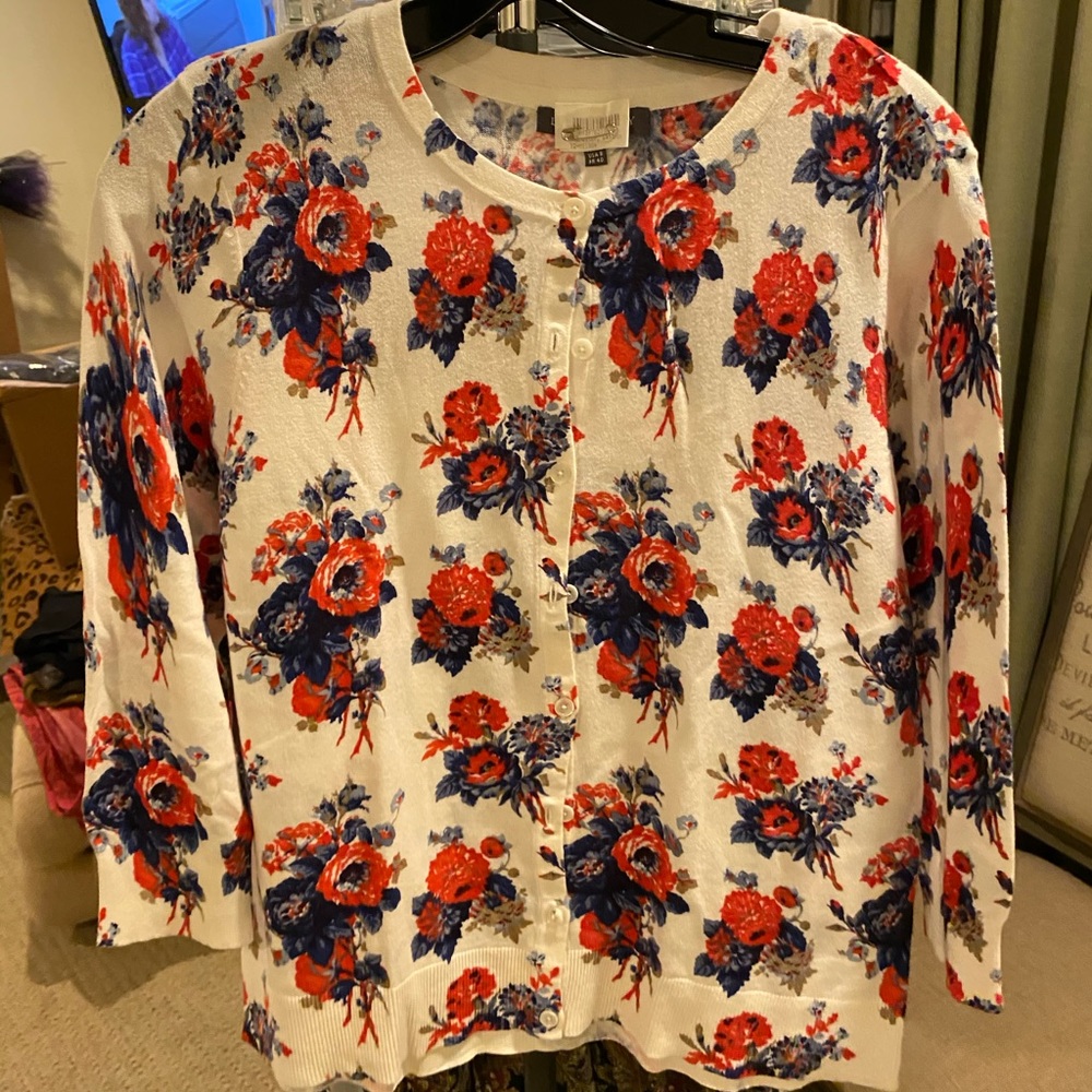 💐Laura Ashley rose flower cardigan